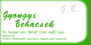 gyongyi behacsek business card